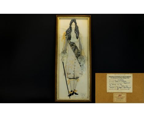 Theatre And Costume Design History Interest An Original Mixed Media Costume Design By Robin V. Likhachev Submitted To The R.C