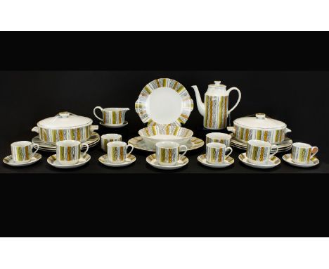 Jessie Tait Midwinter Tablewear In Sienna Design Circa 1960's, approx 29 pieces, all in good condition to include two tureens