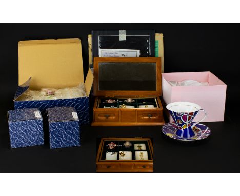 Large Box of Misc Collectables, Includes Small Collection of Royal Commemorative Stamps, Small Collection of Costume Jeweller