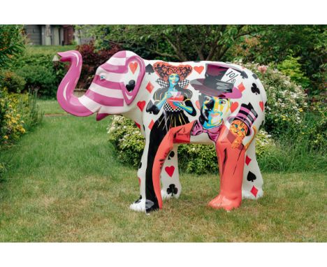 'Time for Tea' was inspired by the elephant's trunk being reminiscent of a spout. The artist wanted to design a graphic inspi