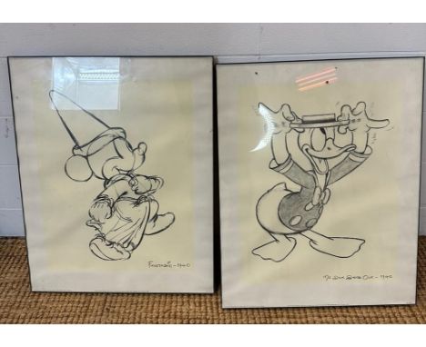 Two Disney character prints "Fantasia and Mr Ducks Step Out"