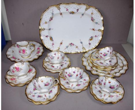 Twenty five pieces Royal Crown Derby dinner ware part sets including a mixture of 'Royal Pinxton Roses,' and 'Royal Antoinett