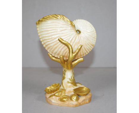 Royal Worcester nautilus shell vase height 18cm approx