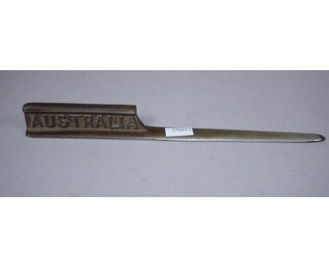 Vintage BHP Company advertising letter opener steel letter opener, marked 'BHP Co Ltd/AUSTRALIA,' to handle. Length 21.5cm ap
