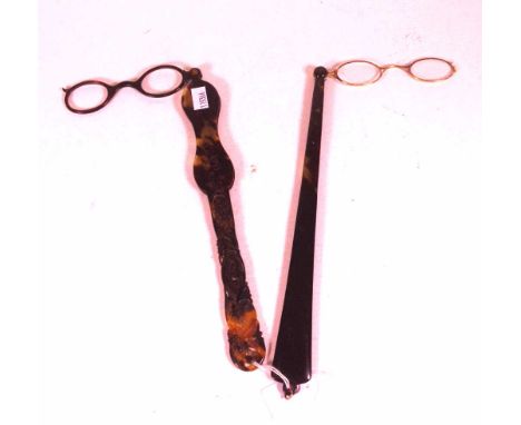 Two pairs of vintage tortoiseshell lorgnettes