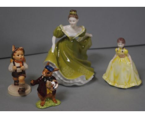 Royal Doulton 'Lynne' figure HN2329, (height 19cm approx); together with Royal Worcester 'Party Dress' figure; Royal Doulton 