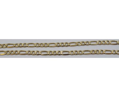 9ct gold figaro chain marked 375 Italy, 52cm Length, 6 grams total weight