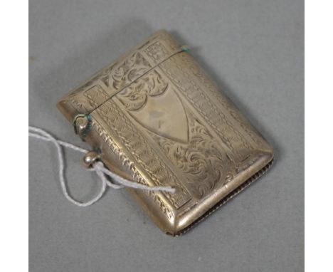 Edward VII sterling silver vesta Birmingham 1902, maker's mark rubbed, (possibly William Hair Haseler), embossed decoration. 