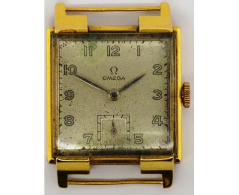 Vintage Omega 18ct gold watch. 18c Omega back plate 5.7 grams, 6.9grams front frame inc glass. Omega & Co 17 jewels. Case 25m