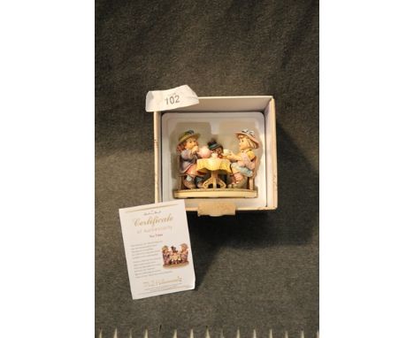 M. J. Hummel 3 figure group entitle teatime, 2017 first issue, in original box