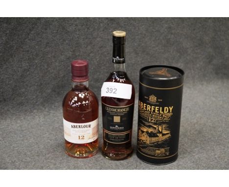 1 x 70cl bottle of Glenmorangie 12 year old single malt scotch whisky, 1 x 700ml bottle of Aberfeldy 12 year old single malt 