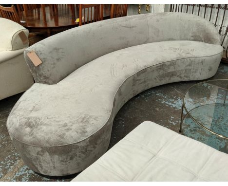 SOFA, 275cm W, 1950s Italian style, grey fabric upholstered. 