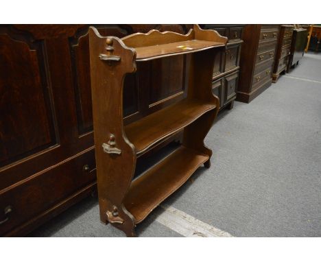 Wall shelf, two occasional tables and a stool.