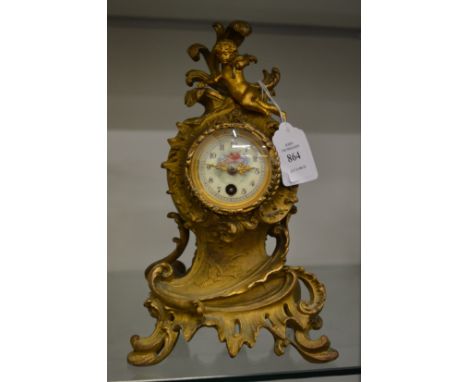 Decorative ormolu mantel clock.