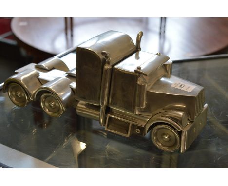 Aluminium model of an American truck.