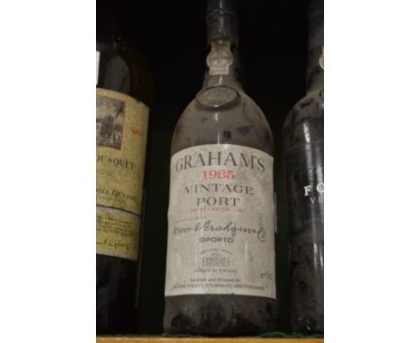 Grahams vintage port 1985, two bottles.