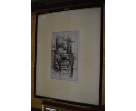 Andrew Fairbairn Affleck, A Venetian doorway, etching, signed.