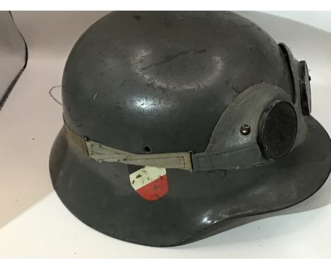WW2 German Army (Heer) M35 Double Decal Steel Combat Helmet, fine example retaining much of the original apple green paint fi