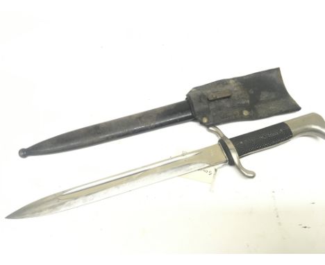 A K98 German Third Reich Police dress bayonet maker Erickhorn Solingen with leather scabbard.