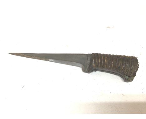 A rare 19th century old Persia or Afghan Kabz dagger with a horn handle and steel blade. Length 33cm
