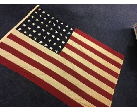 A Vintage American 48 states flag 1940s or earlier. 178cmx116cm