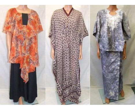 Ladies Vintage Evening Dress, Kaftan Dress & Wrapover Skirt with kaftan style top (3) 