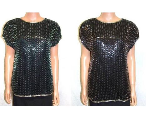 2 Ladies Vintage Gina Bacconi Beaded Evening Tops 