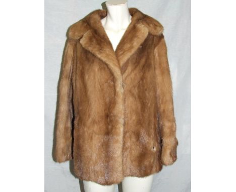 Ladies Vintage Mink Jacket with hook & eye fastening & spare pieces of fur for repairs etc. 