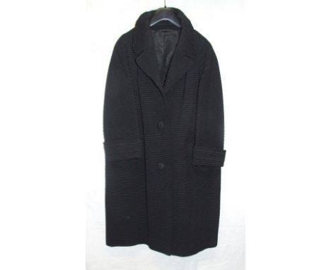 Ladies Vintage Dellbury Black Ribbed Coat, approx. size 18 