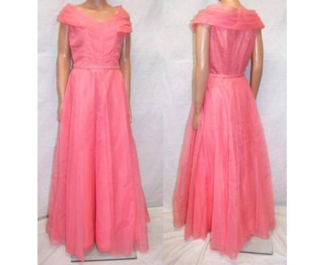 Ladies Vintage 1950s Pink Evening Dress labelled 'Stamp Taylor' in box marked Swan & Edgar Ltd. Piccadilly Circus W1 