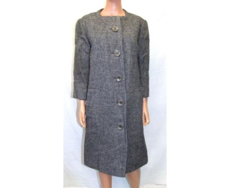 Ladies Vintage Christian Dior Grey Wool Coat, label no. 42826, s/m 14 