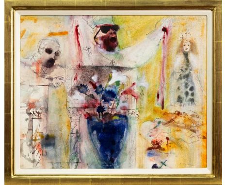 * DAVID MCCLURE RSA RSW (SCOTTISH 1926 - 1998) STIGMATA SICILIANA watercolours, ink and pastel on paper, signed and dated 199