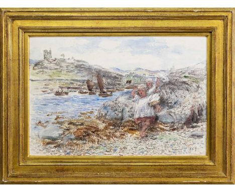 WILLIAM MCTAGGART RSA RSW (SCOTTISH 1835 - 1910), TARBERT, WELL MAY THE BOATIE ROW watercolour on paper, signed and dated 188