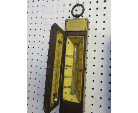 SHIPS BAROMETER, 19th Century mahogany ships barometer by William Whiteley  of London, 38" high
