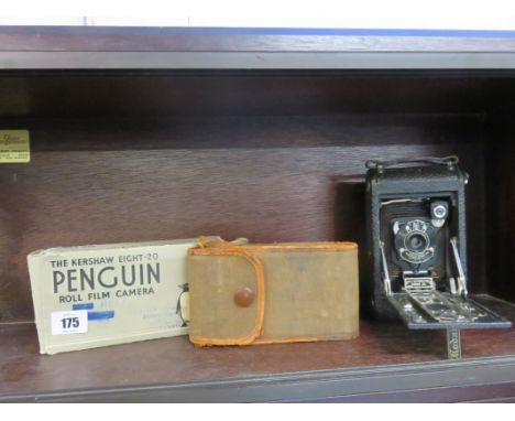 CAMERAS, Kershaw Penquin camera in original box; also a Kodak Autographic No. 1 Junior and 1 other similar camera