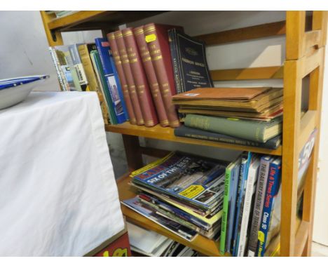 RAILWAYS, shelf of railway related items including LNER timetables, 5 volumes of the Railway Magazine, 1936/38, also "Round t