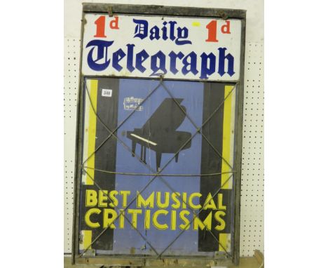 ADVERTISING; Daily Telegraph enamel topped advertising frame