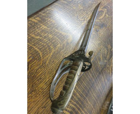 MILITARY, a Victorian officers sword adapted to dagger, blade length 12" 