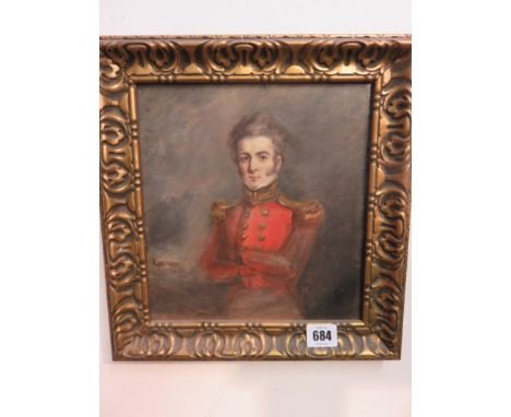 J P KNIGHT, oil on board "Portrait of Major General E P Lygon", 9.5" x 8.5"
