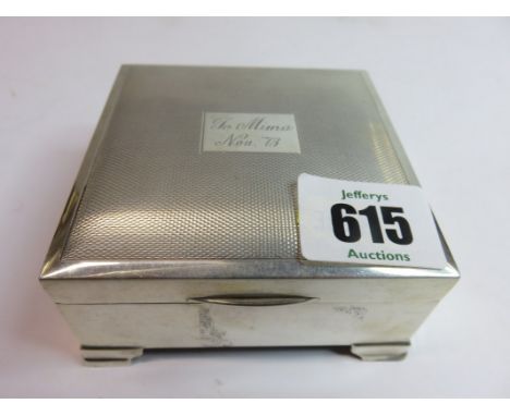 SILVER CIGARETTE CASE, HM silver square bodied cigarette case, Birmingham 1972