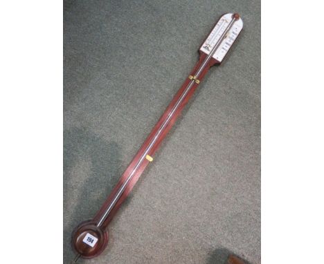 STICK BAROMETER, by Newton & Co, of London with bulb reservoir 36" high