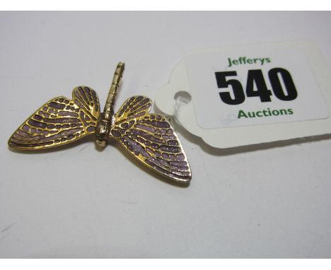 GOLD & ENAMEL DRAGONFLY BROOCH, with pendant loop fitting