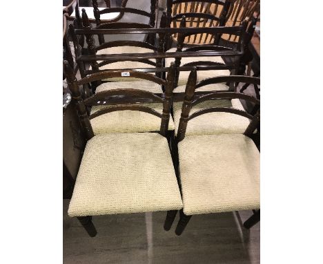 SET SIX COUNTRY LADDER BACK DINING CHAIRS BY YOUNGSTERS