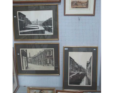 Stuart Walton, West Yorkshire Terraced Street Scenes, monochrome prints 30 x 45.5cm. landscape and portrait sizes, all unsign