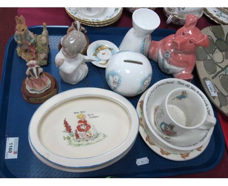 Winton Mary Mary Quite Contrary Oval Baby Plates, Wedgwood, Doulton similar, Doulton Snowman ware, Lladro Angel, etc:- One Tr