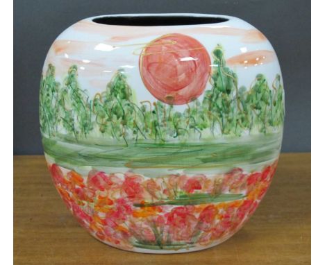 Anita Harris 'Homage to Monet' (Impressionistic style)Large Purse Vase, gold signed, 19.5cm high.