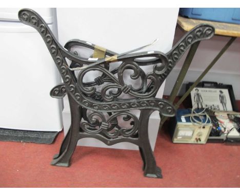 Pair of Cast Iron Garden Bench Ends.