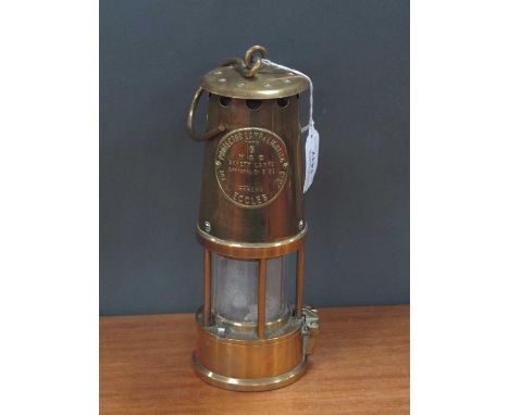 Eccles Type 6 Miners Safety Lamp, 25cm high.