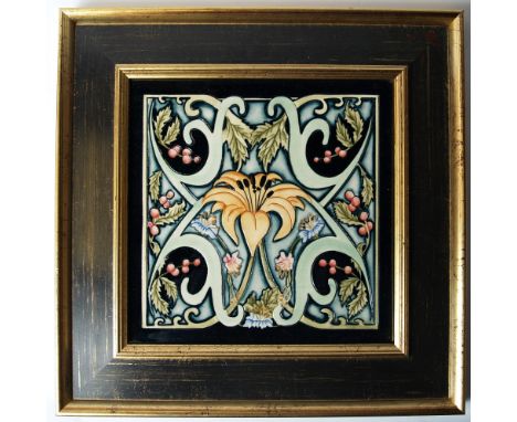 Kerry Goodwin for Cobridge, a framed ceramic tile in the Art Nouveau style. Height including frame approximately 317mm CONDIT