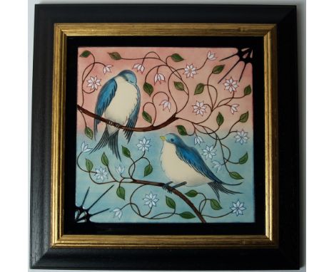 Sian Leeper for Cobridge, a framed ceramic tile, signed and dated 2001 to the reverse. Height (including frame) approximately